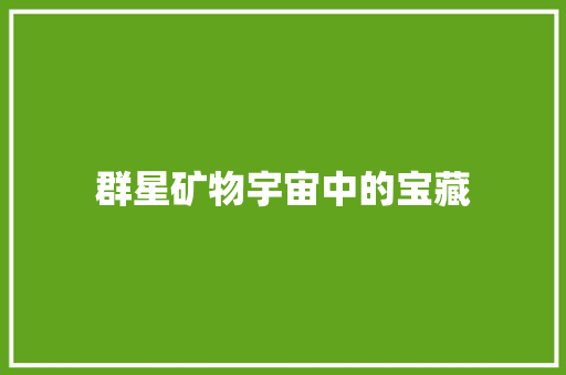 群星矿物宇宙中的宝藏 网站开发