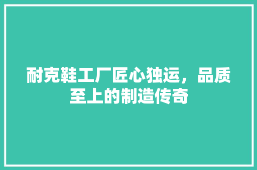 耐克鞋工厂匠心独运，品质至上的制造传奇 AI技术学习