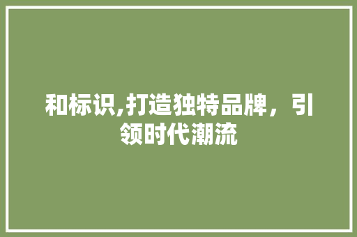 和标识,打造独特品牌，引领时代潮流
