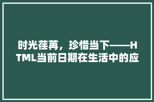 时光荏苒，珍惜当下——HTML当前日期在生活中的应用与意义 百度算法