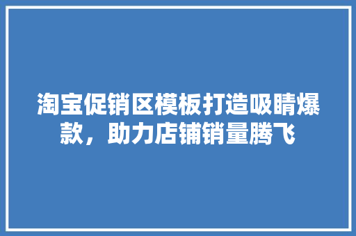 淘宝促销区模板打造吸睛爆款，助力店铺销量腾飞
