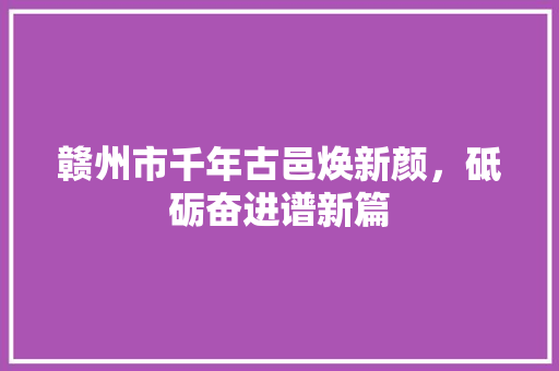 赣州市千年古邑焕新颜，砥砺奋进谱新篇