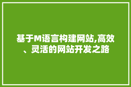 基于M语言构建网站,高效、灵活的网站开发之路