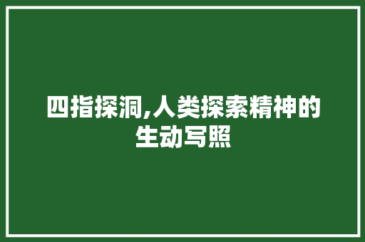 四指探洞,人类探索精神的生动写照