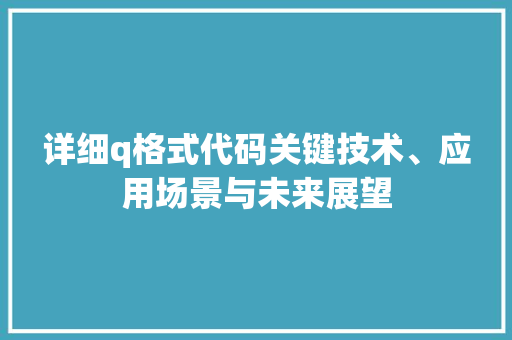 详细q格式代码关键技术、应用场景与未来展望