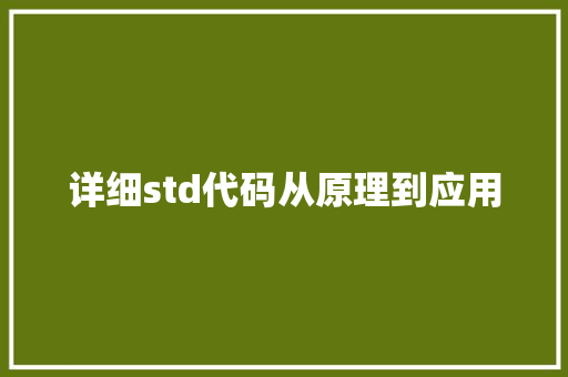 详细std代码从原理到应用