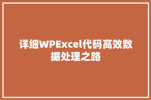详细WPExcel代码高效数据处理之路 网站开发