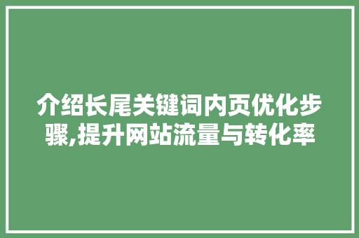 介绍长尾关键词内页优化步骤,提升网站流量与转化率 英文谷歌算法