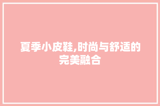 夏季小皮鞋,时尚与舒适的完美融合