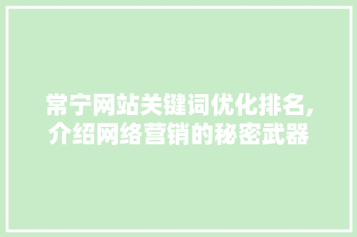 常宁网站关键词优化排名,介绍网络营销的秘密武器 网站优化