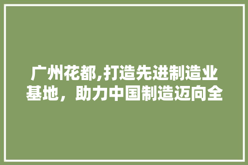 广州花都,打造先进制造业基地，助力中国制造迈向全球