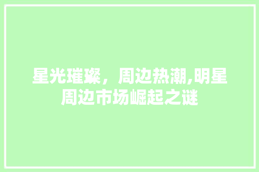 星光璀璨，周边热潮,明星周边市场崛起之谜 英文谷歌算法