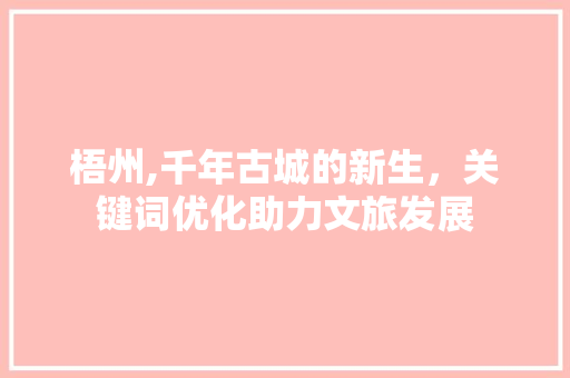 梧州,千年古城的新生，关键词优化助力文旅发展 百度算法