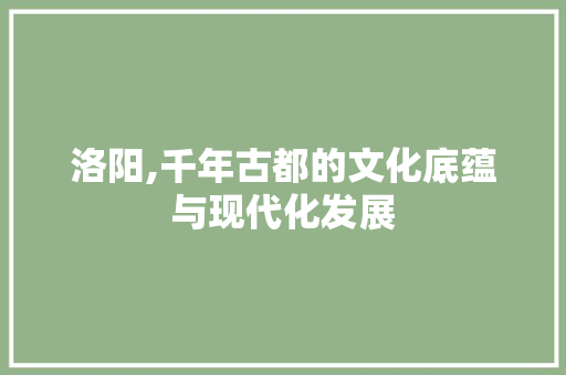 洛阳,千年古都的文化底蕴与现代化发展 英文谷歌算法 洛阳,千年古都的文化底蕴与现代化发展 英文谷歌算法