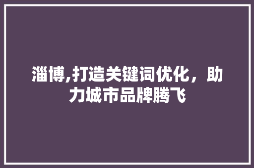 淄博,打造关键词优化，助力城市品牌腾飞