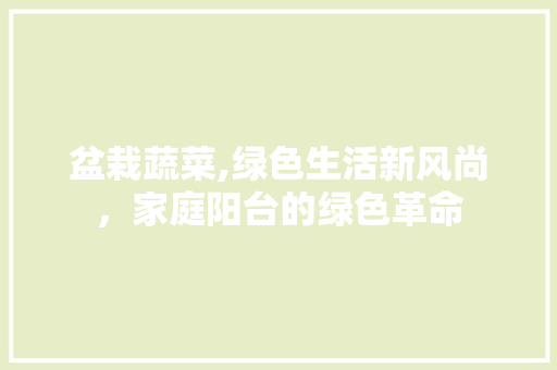 盆栽蔬菜,绿色生活新风尚，家庭阳台的绿色革命