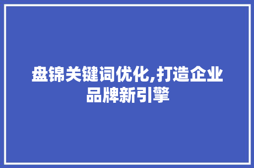 盘锦关键词优化,打造企业品牌新引擎