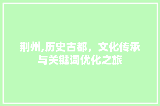荆州,历史古都，文化传承与关键词优化之旅 百度算法