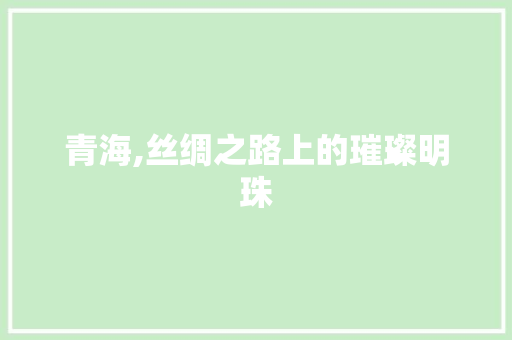 青海,丝绸之路上的璀璨明珠