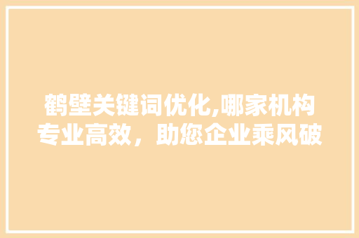 鹤壁关键词优化,哪家机构专业高效，助您企业乘风破浪