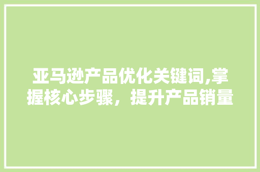 亚马逊产品优化关键词,掌握核心步骤，提升产品销量
