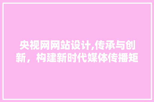 央视网网站设计,传承与创新，构建新时代媒体传播矩阵