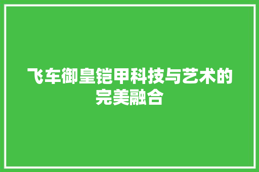 飞车御皇铠甲科技与艺术的完美融合 搜狗优化