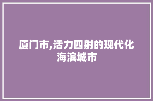 厦门市,活力四射的现代化海滨城市 seo技术