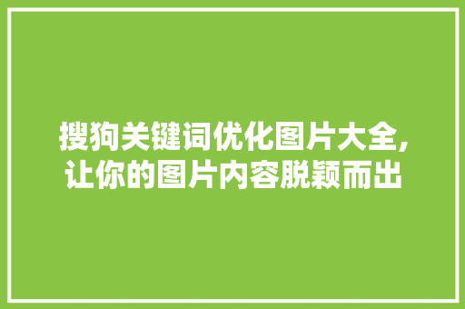 搜狗关键词优化图片大全,让你的图片内容脱颖而出