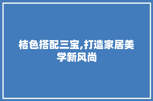 桔色搭配三宝,打造家居美学新风尚