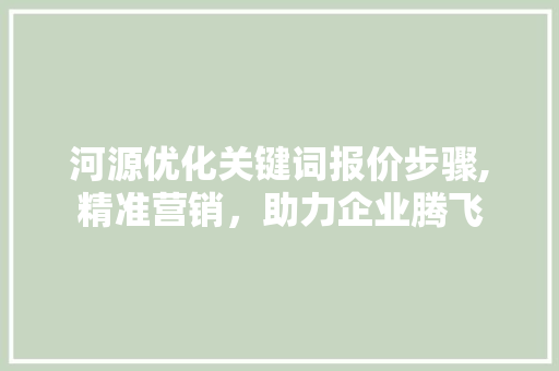 河源优化关键词报价步骤,精准营销，助力企业腾飞
