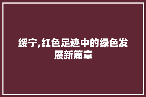 绥宁,红色足迹中的绿色发展新篇章 网站开发