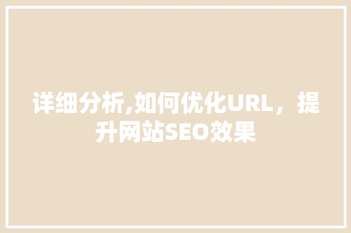 详细分析,如何优化URL，提升网站SEO效果 网站优化