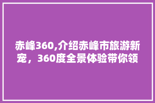 赤峰360,介绍赤峰市旅游新宠，360度全景体验带你领略塞上江南之美 seo技术