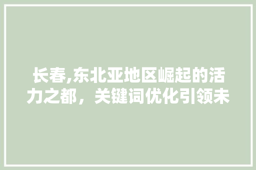 长春,东北亚地区崛起的活力之都，关键词优化引领未来