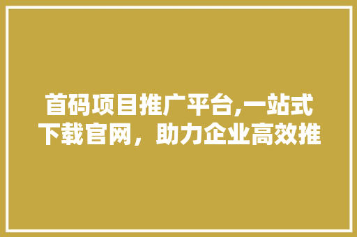 首码项目推广平台,一站式下载官网，助力企业高效推广