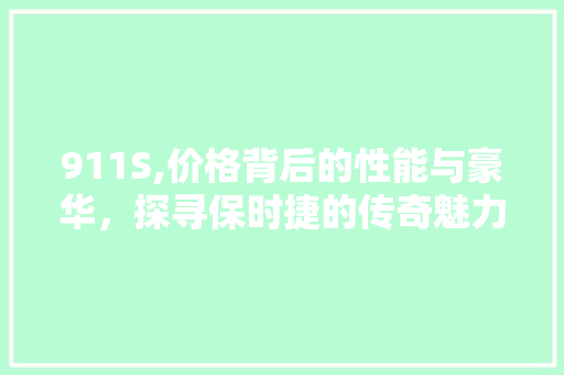 911S,价格背后的性能与豪华，探寻保时捷的传奇魅力