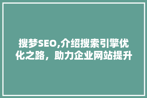 搜梦SEO,介绍搜索引擎优化之路，助力企业网站提升排名 AI技术学习