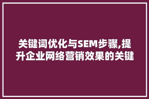 关键词优化与SEM步骤,提升企业网络营销效果的关键途径 英文谷歌算法