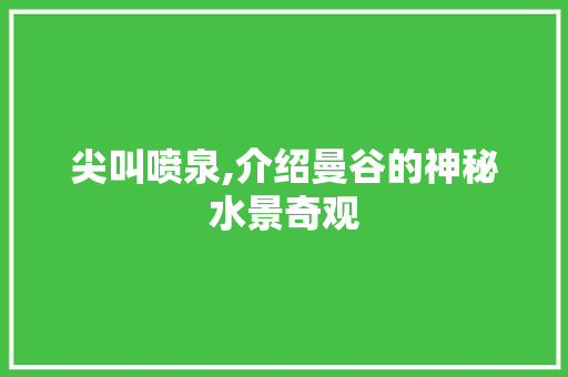 尖叫喷泉,介绍曼谷的神秘水景奇观 尖叫喷泉,介绍曼谷的神秘水景奇观 小程序开发