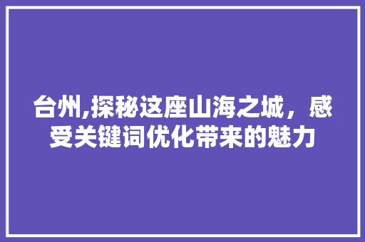 台州,探秘这座山海之城，感受关键词优化带来的魅力