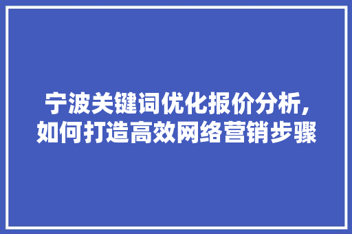 宁波关键词优化报价分析,如何打造高效网络营销步骤