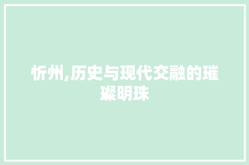 忻州,历史与现代交融的璀璨明珠 网站开发