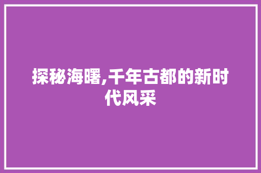 探秘海曙,千年古都的新时代风采 小程序开发