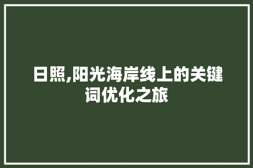 日照,阳光海岸线上的关键词优化之旅 英文谷歌算法