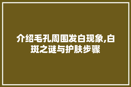 介绍毛孔周围发白现象,白斑之谜与护肤步骤