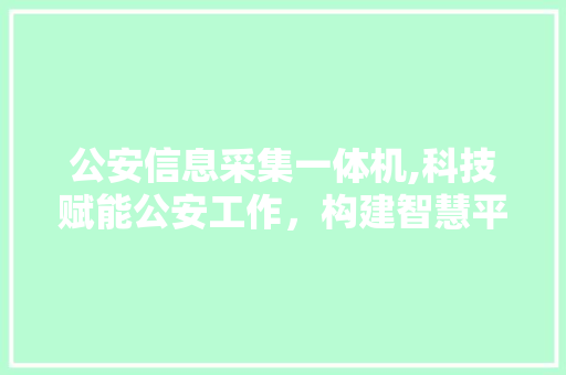 公安信息采集一体机,科技赋能公安工作，构建智慧平安城市