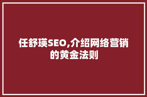 任舒瑛SEO,介绍网络营销的黄金法则