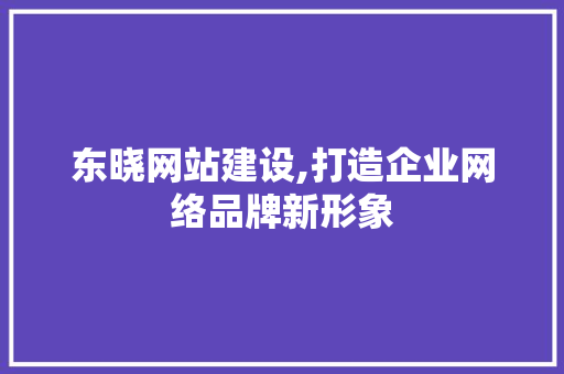 东晓网站建设,打造企业网络品牌新形象