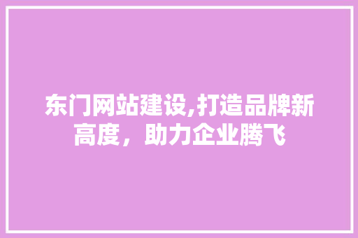 东门网站建设,打造品牌新高度，助力企业腾飞 seo技术